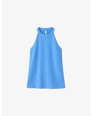 Ro&zo Sleeveless Halterneck Woven Blouse - Blue