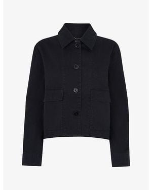 Whistles Marie Boxy-Fit Cotton Jacket - Blue