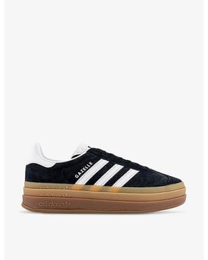 adidas Gazelle Bold Brand-Embellished Suede Low-Top Trainers - Multicolour
