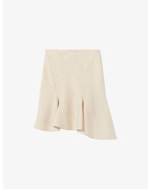 Claudie Pierlot Asymmetric Mid-Rise Woven Mini Skirt - Natural