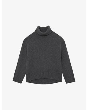 Reiss Brooklyn Roll-Neck Wool And Cashmere-Blend Jumper - Black