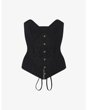 Agent Provocateur Carri Triangle-Cup Stretch-Woven Corset - Black