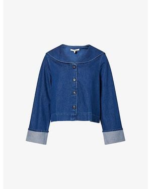 Barbour Dartmoor Sailor-Collar Denim Top - Blue