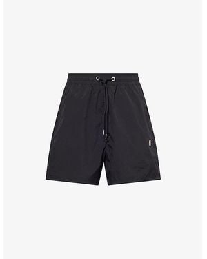 A Bathing Ape One Point Ape-Head Appliqué Swim Shorts - Blue