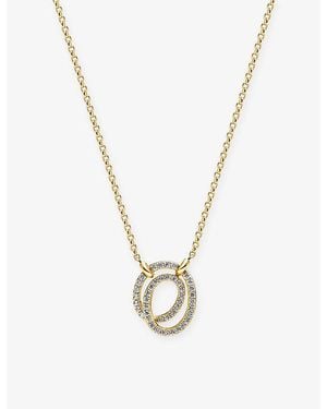 Sif Jakobs Spirale Due 18Ct-Plated Sterling And Cubic Zirconia Pendant Necklace - Metallic