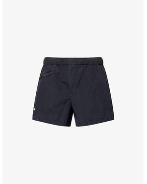 JW Anderson Relaxed-Fit Graphic-Embroidery Cotton Shorts - Blue