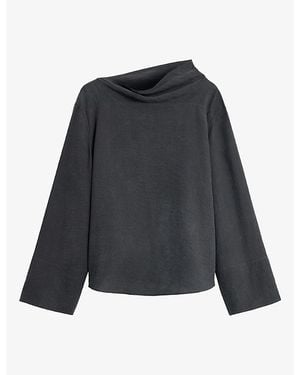 Soeur Laila Cowl-Neck Oversized Silk-Blend Blouse - Black