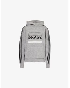 Sisters & Seekers Base Logo Kangaroo-Pocket Knitted Hoody - Grey