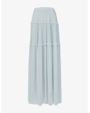 eem Tiered Maxi Chiffon Skirt - Blue