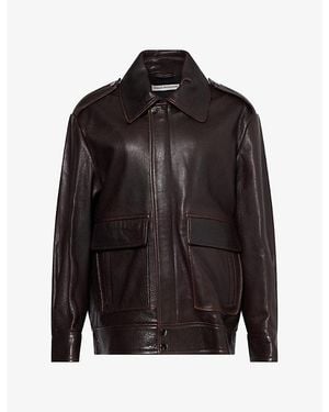 Nour Hammour Drey Exclusive Textured Leather Jacket - Black