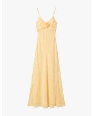 OMNES Lisa Rosette-Embroidered Woven Maxi Dress - Metallic