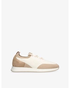 Aurélien Active Knitted And Suede Low-Top Trainers - Natural