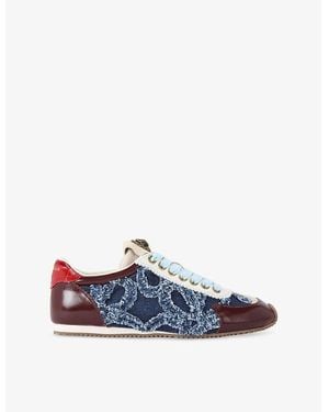 Kurt Geiger Islington Eagle And Leather Low-Top Trainers - Blue