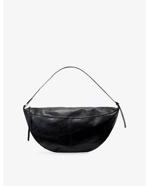 AllSaints Esme Whipstitch Leather Shoulder Bag - Black