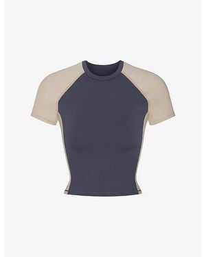 NikeSKIMS Matte Shine Cropped Baby Tee Training Top - Blue