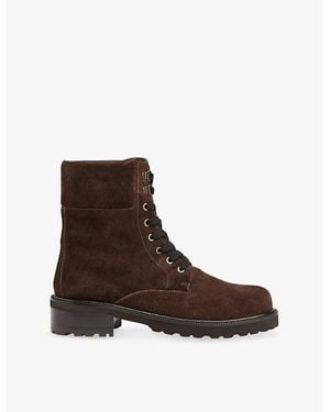 Whistles Lace-Up Suede Ankle Boots - Brown