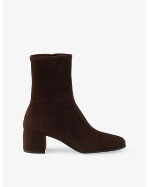 Prada Stretch Suede Booties Boots - Brown