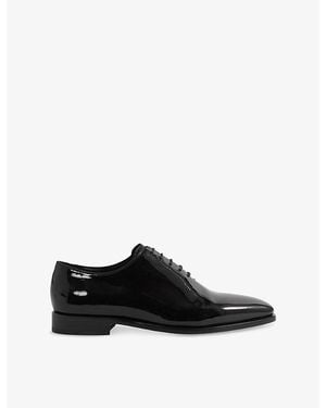 Reiss Mead Lace-Up Patent-Leather Shoes - Black