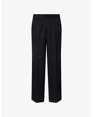 Emporio Armani Tailored Cashmere And Wool-Blend Trousers - Black
