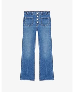 Maje Straight-Leg High-Rise Denim Jeans - Blue