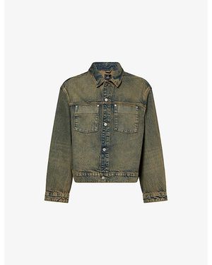 Represent Collared Denim Trucker Jacket - Green