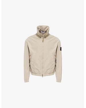 Stone Island David Light Logo-Badge Woven Jacket - Natural