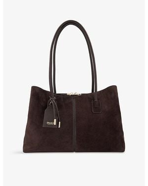 Dune Deserving Large Suede Shopper - Black