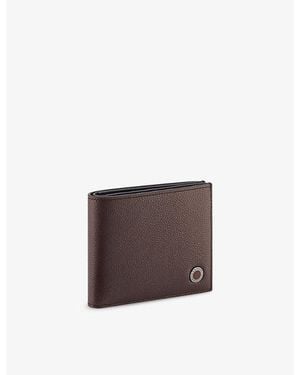 BVLGARI Hipster Leather Compact Wallet - Brown