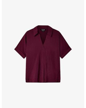 Whistles Sasha Collared Relaxed-Fit Woven Shirt - Purple