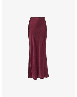 Dissh Colette Bias-Cut Silk Midi Skirt - Red