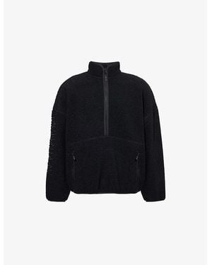 GYMSHARK Everywear Half-Zip Faux-Sherpa Jacket - Black