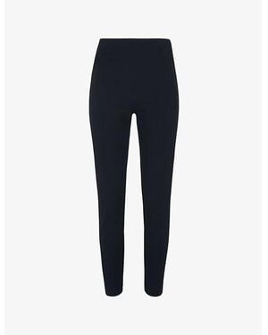 Whistles Super Stretch Skinny-Leg High-Rise Stretch-Cotton Pants - Blue