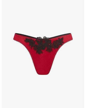 Agent Provocateur Penelopi Embroidered Silk Thong