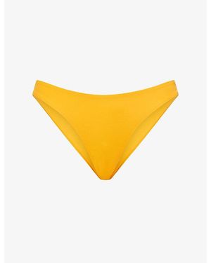 Away That Day Fiji High-Rise Bikini Bottoms - Yellow