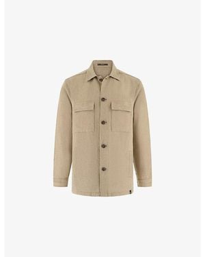 BOGGI Flap-Pocket Washed Linen Overshirt - Natural