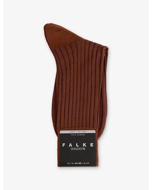 FALKE Fine Shadow Cotton-Blend Socks - Brown