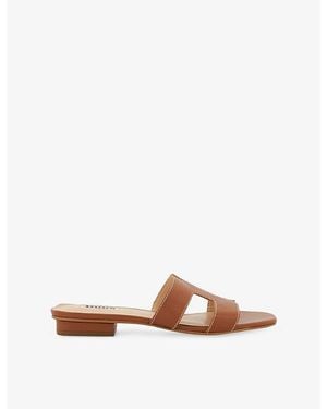 Dune Loupe Wide-Fit Leather Sandals - Brown