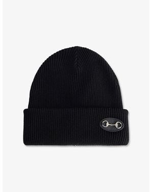 Gucci Horsebit-Buckle Wool Beanie Hat - Black