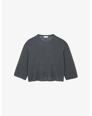 The White Company Wide-Sleeved Relaxed-Fit Cashmere Sweater - Gray