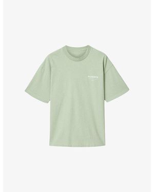 AllSaints Underground Logo-Print Relaxed-Fit Cotton T-Shirt - Green