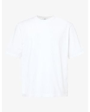 Agolde Asha Mock-Neck Cotton T-Shirt - White