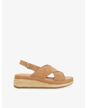 Dune Kiya Nubuck-Leather Sandals - Natural