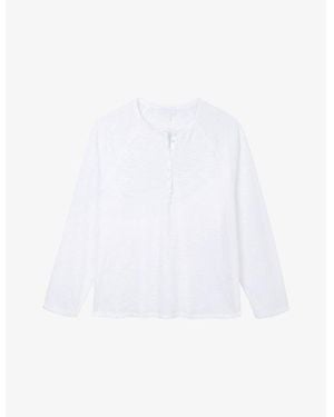 The White Company Relaxed-Fit Long-Sleeve Cotton Henley Top - White