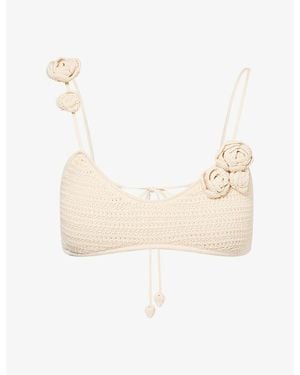 Devon Windsor Adrienne Crochet Bikini Top - White