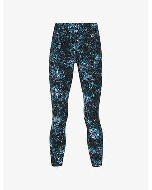 Sweaty Betty Power 7/8 Graphic-Print High-Rise Stretch-Jersey Leggings - Blue