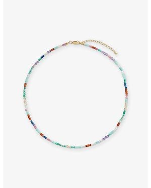 Monica Vinader Freedom Mini Multi Gemstone 18Ct Vermeil And Freedom Stones Beaded Necklace - Metallic