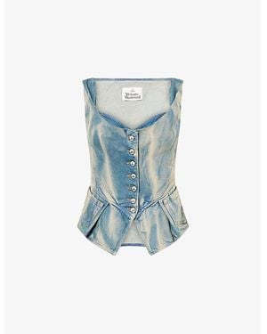 Vivienne Westwood Monday Peplum Denim Vest - Blue