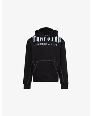 Trapstar Deconstructed Decoded Logo-Print Cotton-Blend Hoody - Black