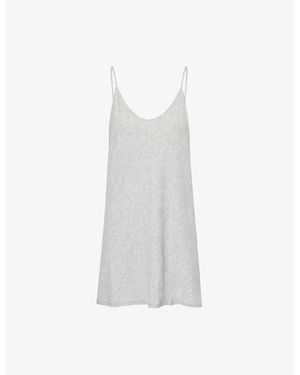 Skin Sexy Scoop-Neck Cotton Slip Dress - White