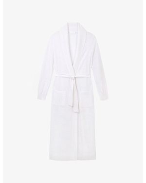 The White Company Shawl-Collar Belted-Waist Cashmere Robe - White